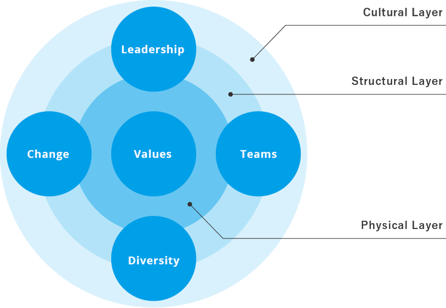 PFC’s Global Organizational Development ModelThree layers of complexity cut across five aspects oforganizational development